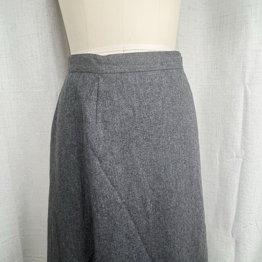 Vintage 70's Bettmaar Artwear Equestrian Fox Hunt Wool Wrap Maxi Skirt Grey 12 - Picture 3 of 13
